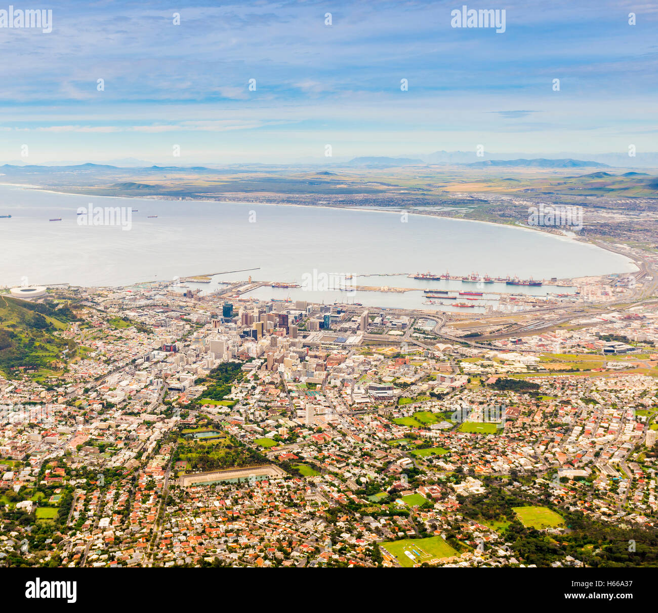 Luftaufnahme von Kapstadt in Südafrika Stockfoto
