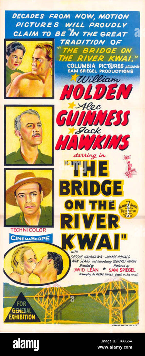 Die Brücke am River Kwai - Filmplakat- Stockfoto