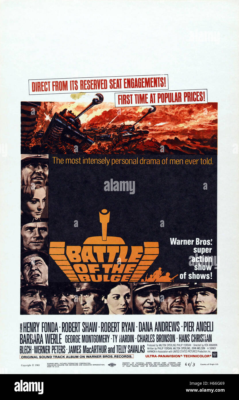 Die Battle of the Bulge - Filmplakat- Stockfoto