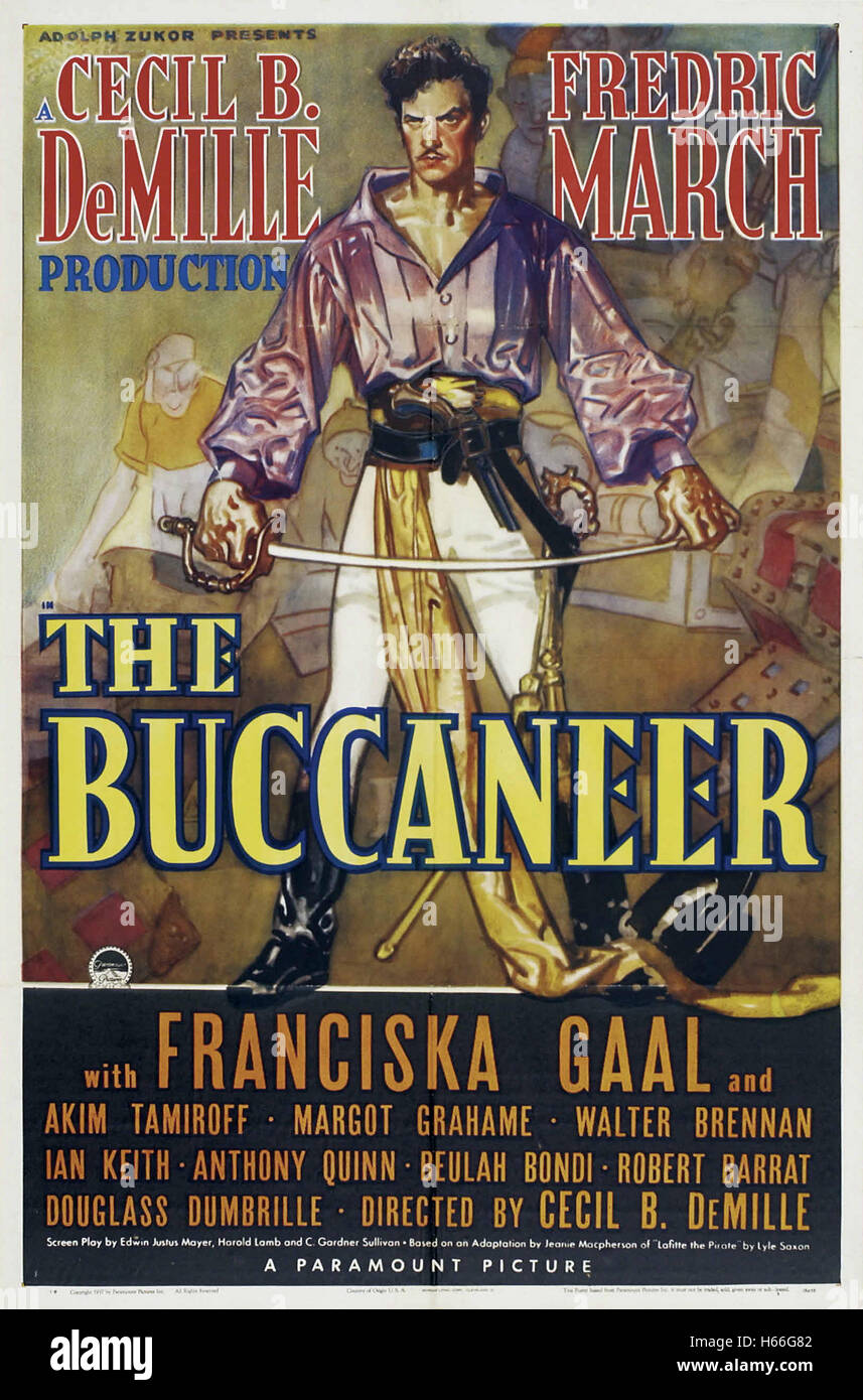 Buccaneer, (1938) - Film-Poster- Stockfoto