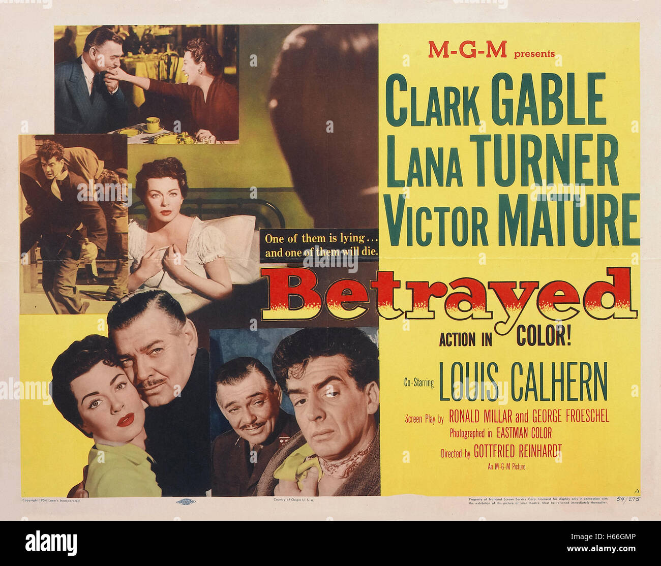 Betrogen (1954) - Film-Poster- Stockfoto