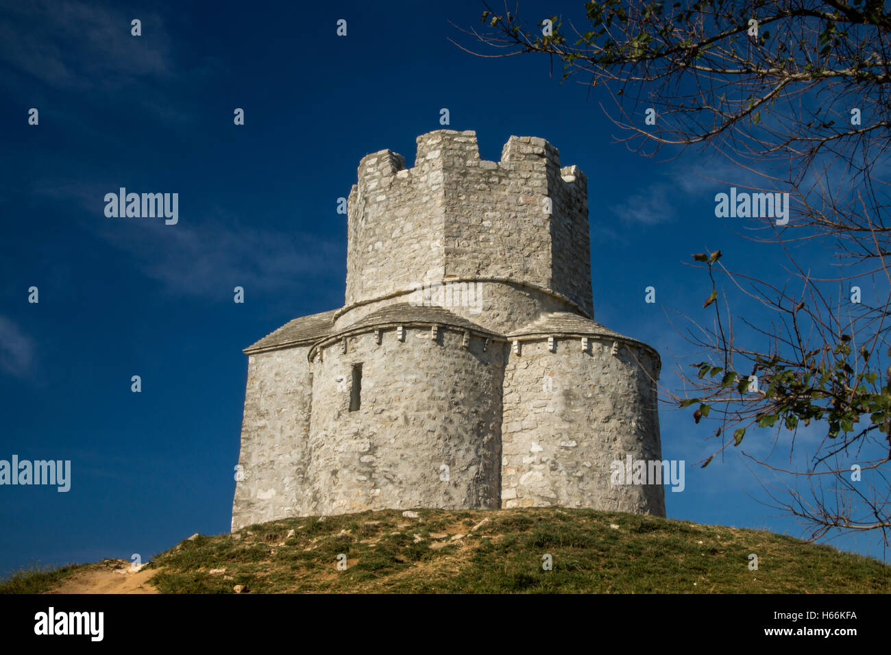 Die Kirche St. Nikolaus in Nin auf der Insel Vir in Kroatien. Stockfoto