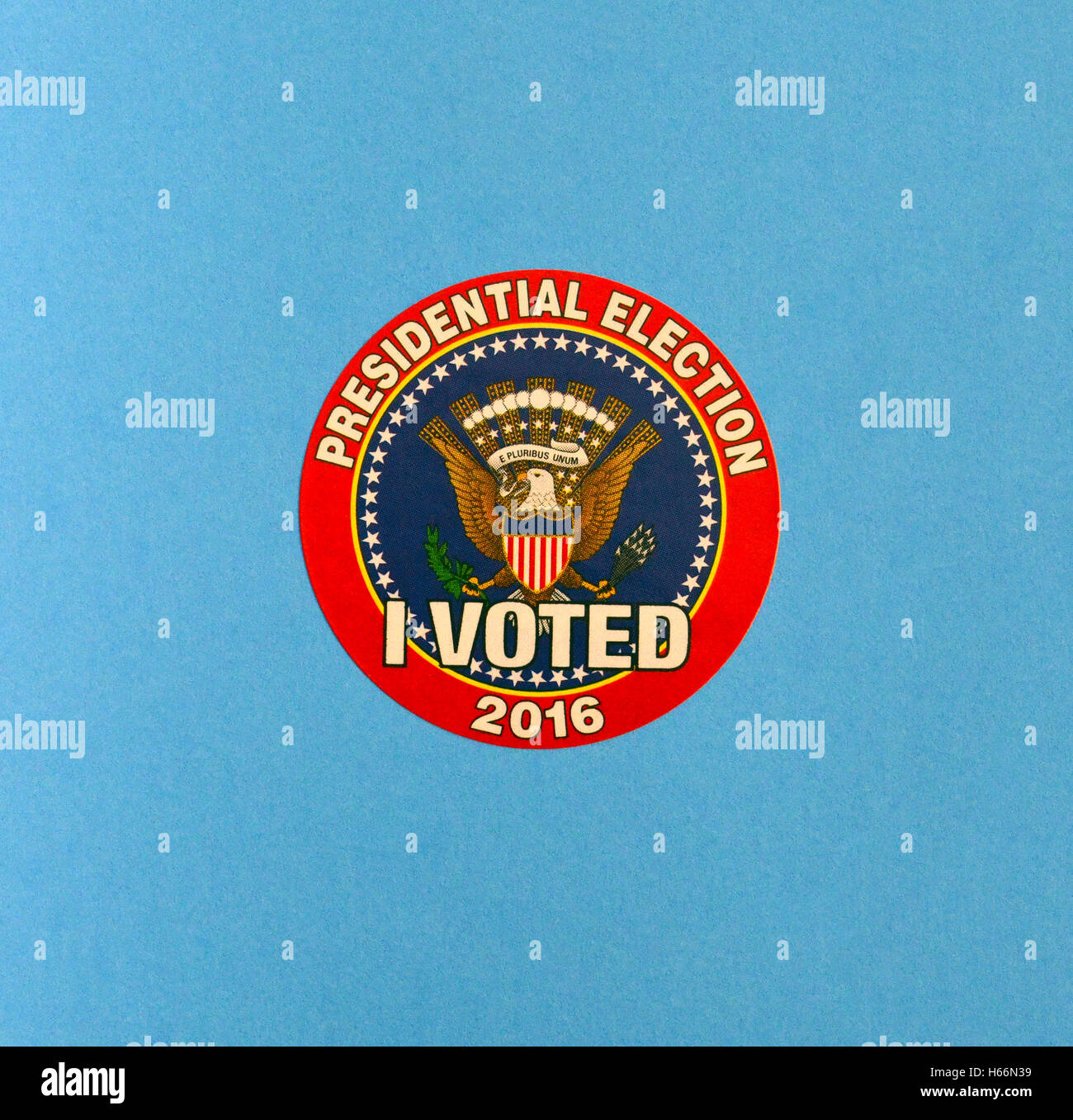 Ein bunte "Ich VOTED"-Aufkleber ist für alle Stimmen in 2016 Vereinigte Staaten Präsidentenwahl ausgehändigt. Stockfoto
