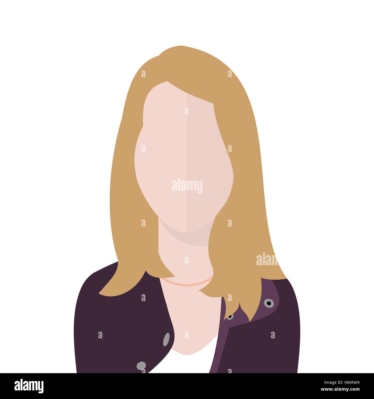 Vektor-Porträt einer blonden Frau mit kein Gesicht Stock Vektor