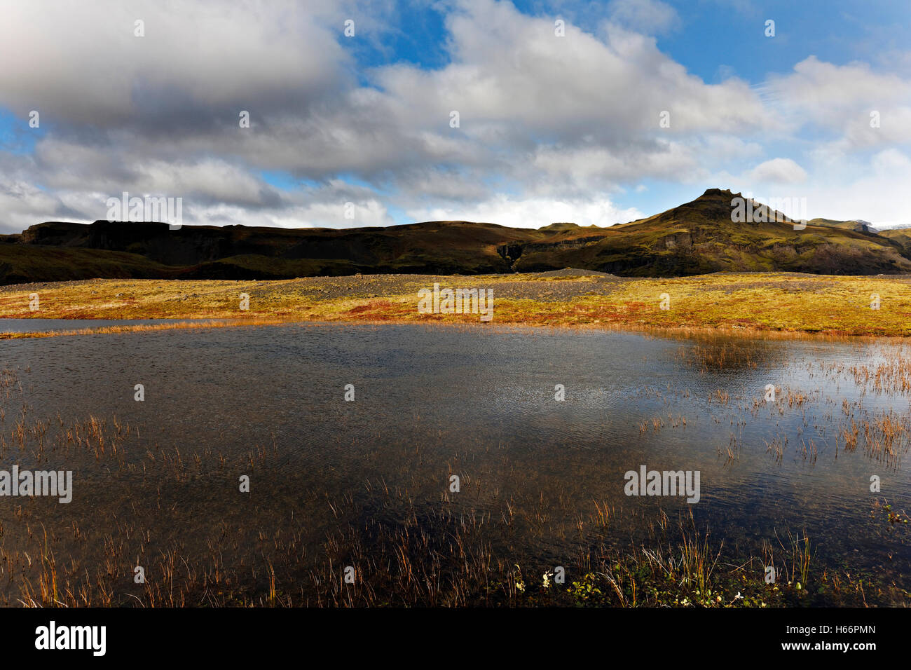 Vulkanlandschaft, Süd-West Island, Nordatlantik, Europa Stockfoto