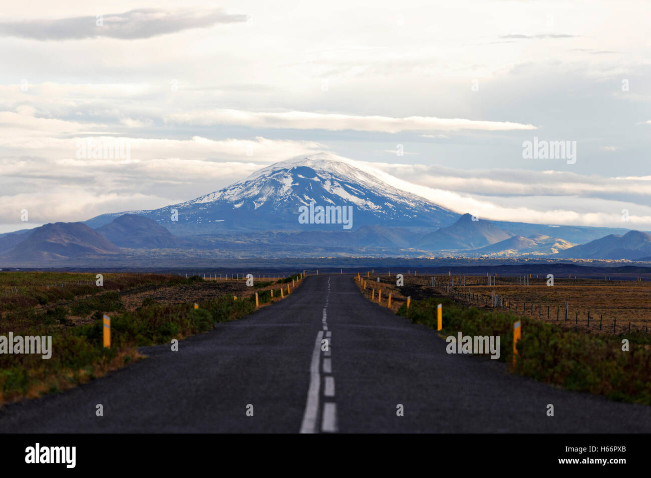 Hecla der aktivste Vulkan in Island, Süd-West Island, Nordatlantik, Europa Stockfoto