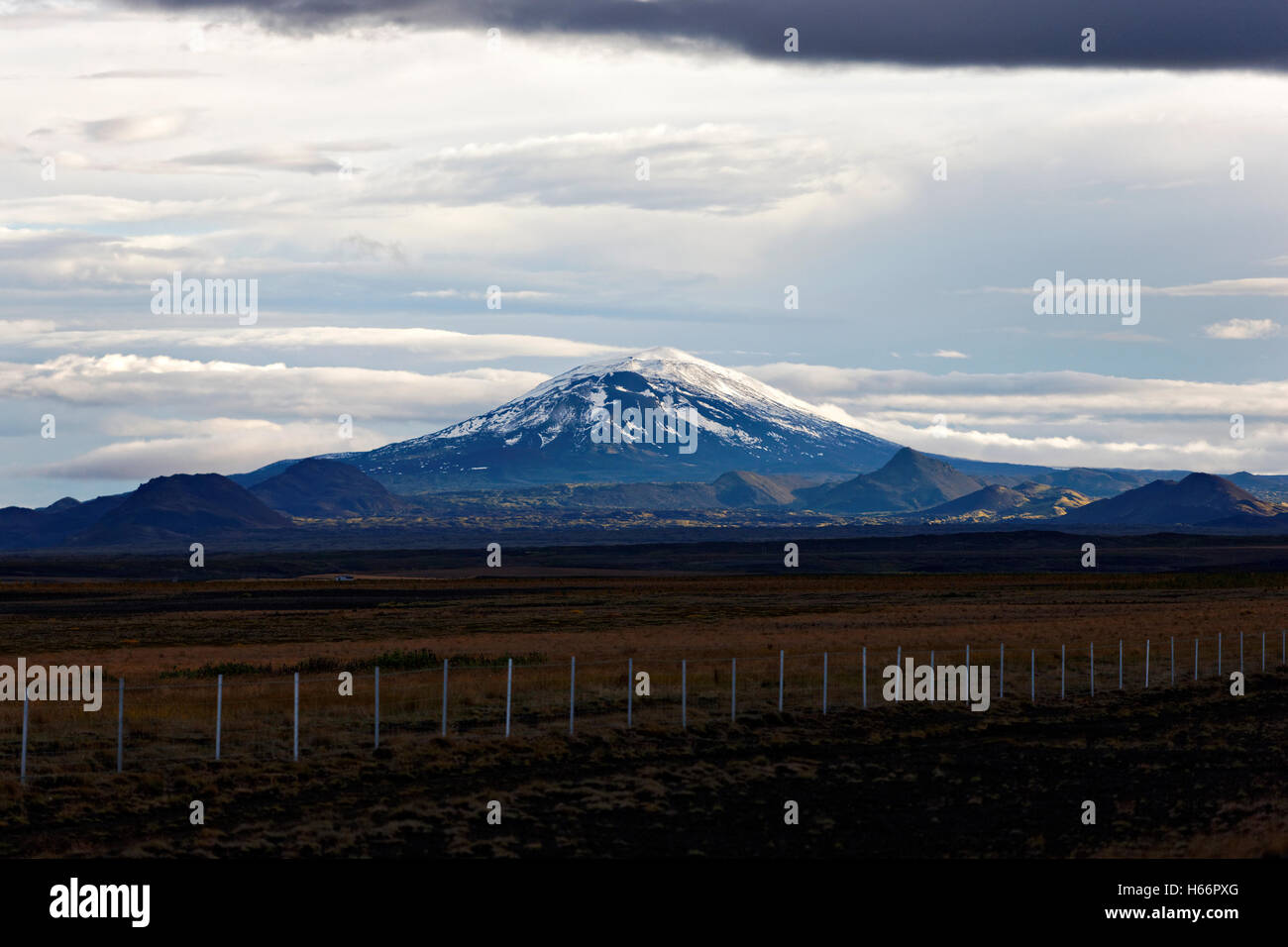 Hecla der aktivste Vulkan in Island, Süd-West Island, Nordatlantik, Europa Stockfoto