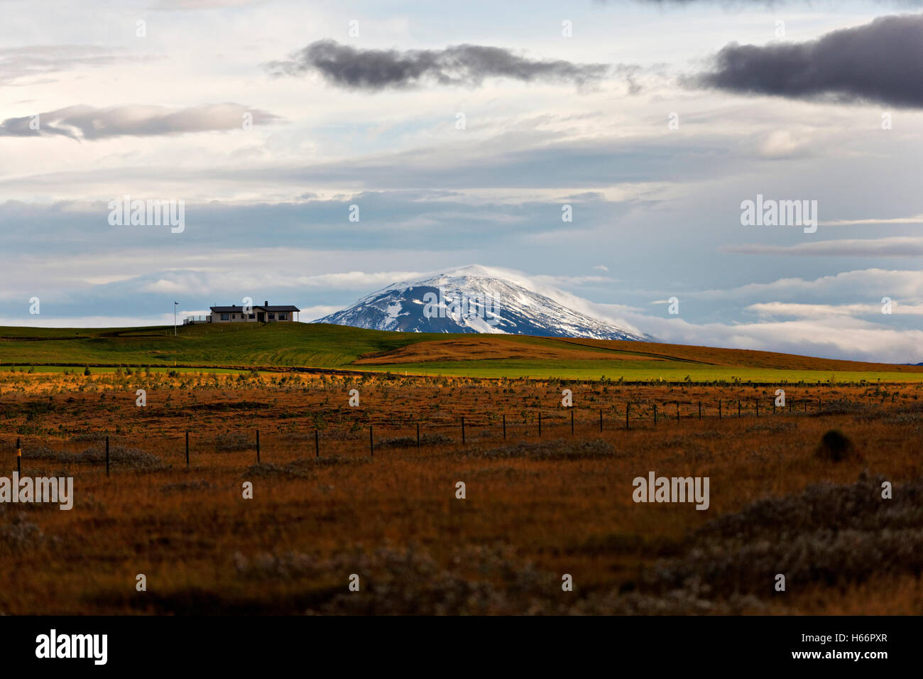 Hecla der aktivste Vulkan in Island, Süd-West Island, Nordatlantik, Europa Stockfoto
