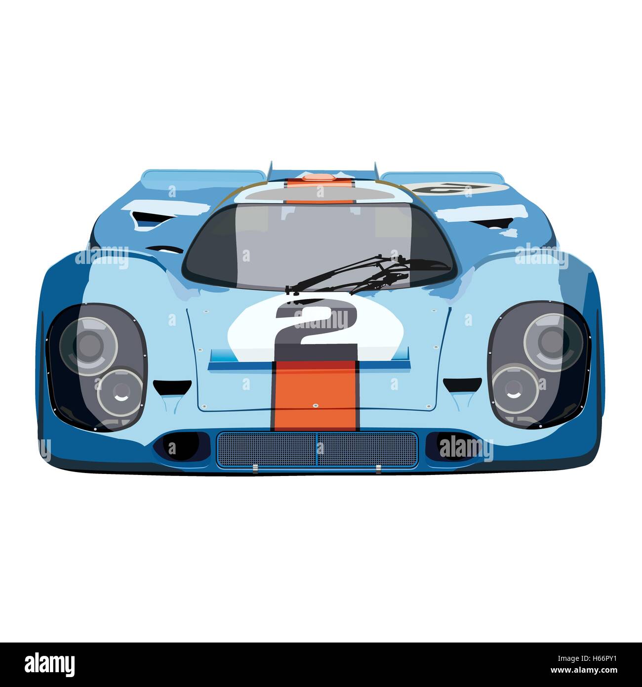 Vektor blau racing Auto-Vorderansicht Stock Vektor