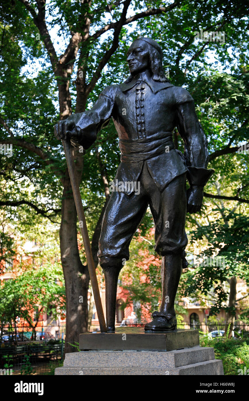 Peter Stuyvesant-Denkmal am Stuyvesant-Park, Manhattan, New York, USA Stockfoto