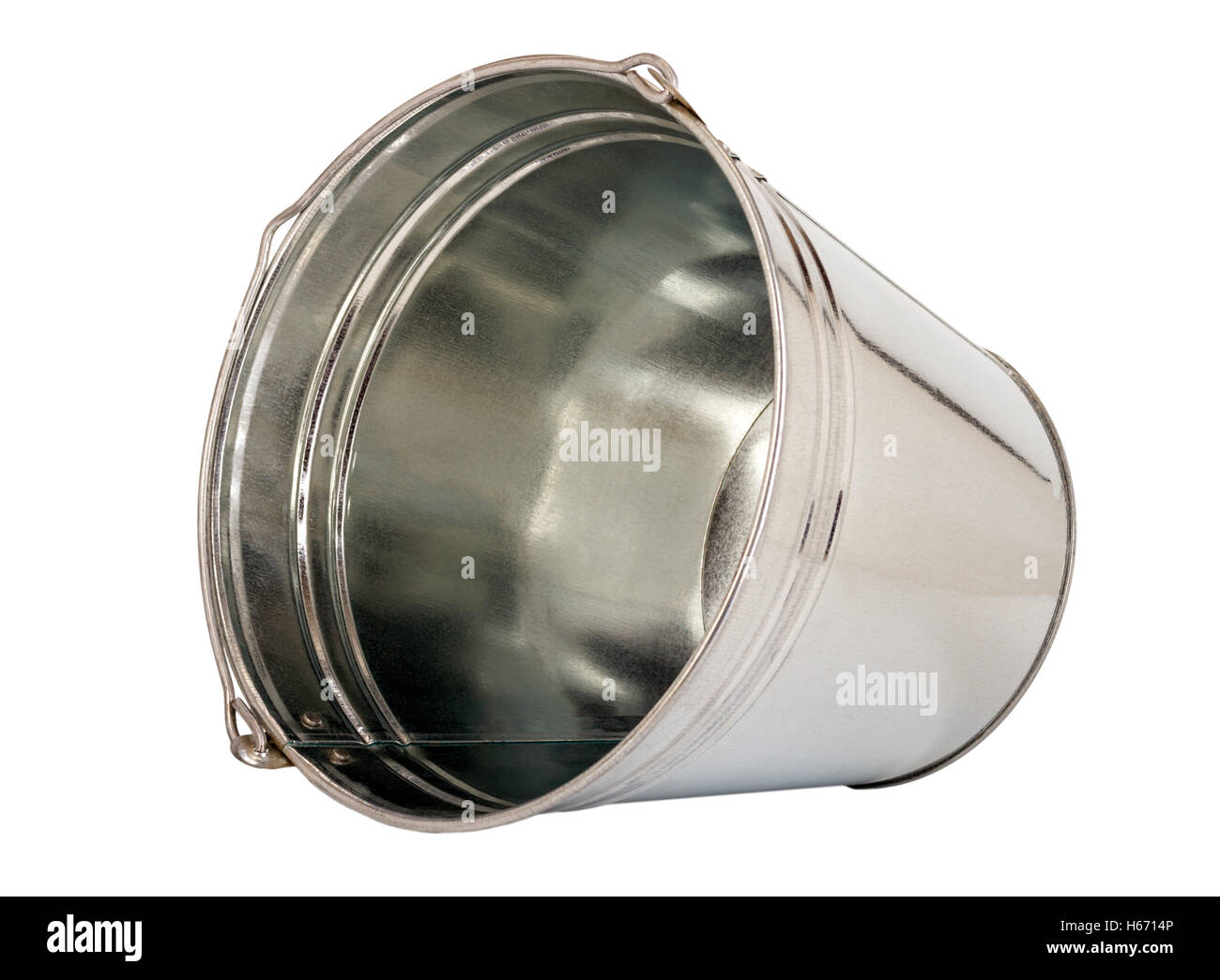 Zink Eimer isoliert auf weißem Hintergrund Stockfoto