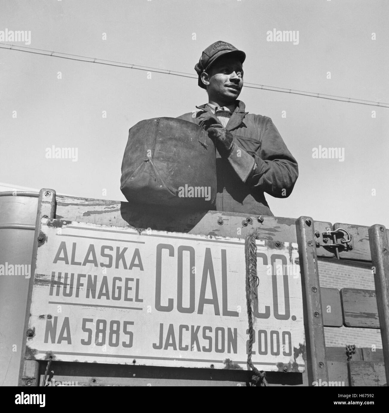 Kohle-Schlepper für Alaska Hufnagel Coal Company, Washington DC, USA, Gordon Parks für Büro der Krieg-Informationen, November 1942 Stockfoto