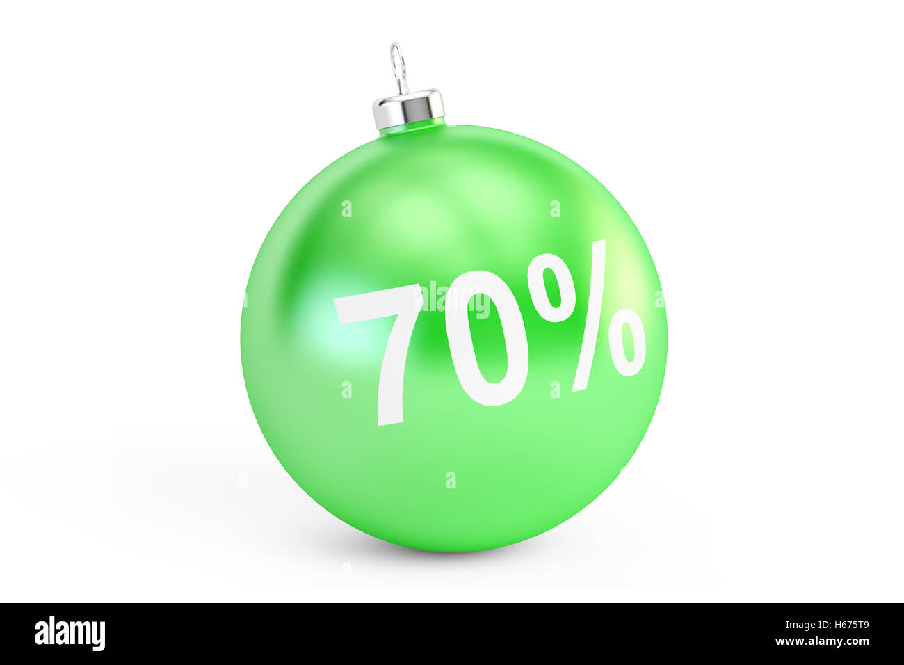 Christmas Sale Konzept, 70 % 3D-Rendering isoliert auf weißem Hintergrund Stockfoto