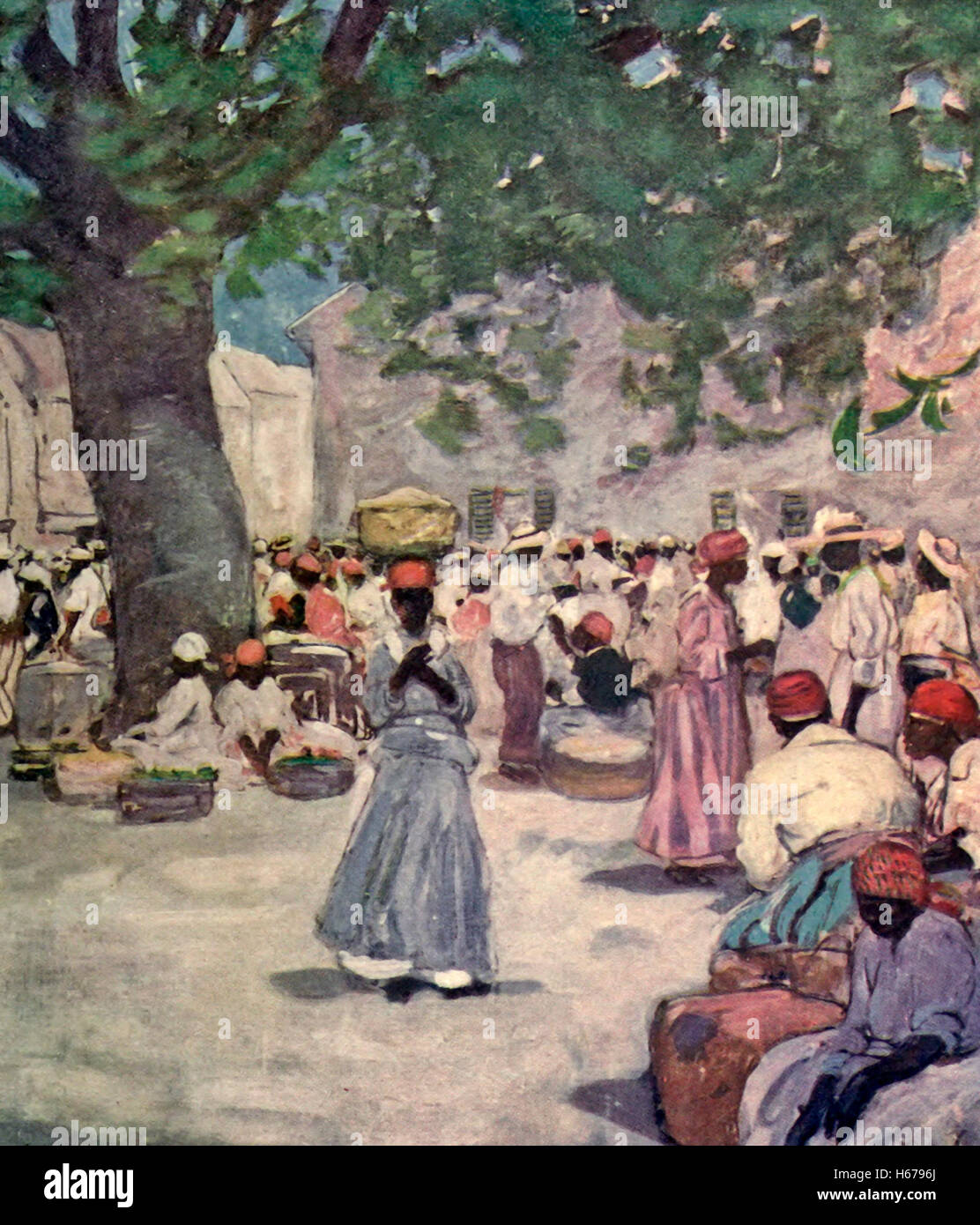 Den Tabakmarkt, Kingston, Jamaika, um 1900 Stockfoto