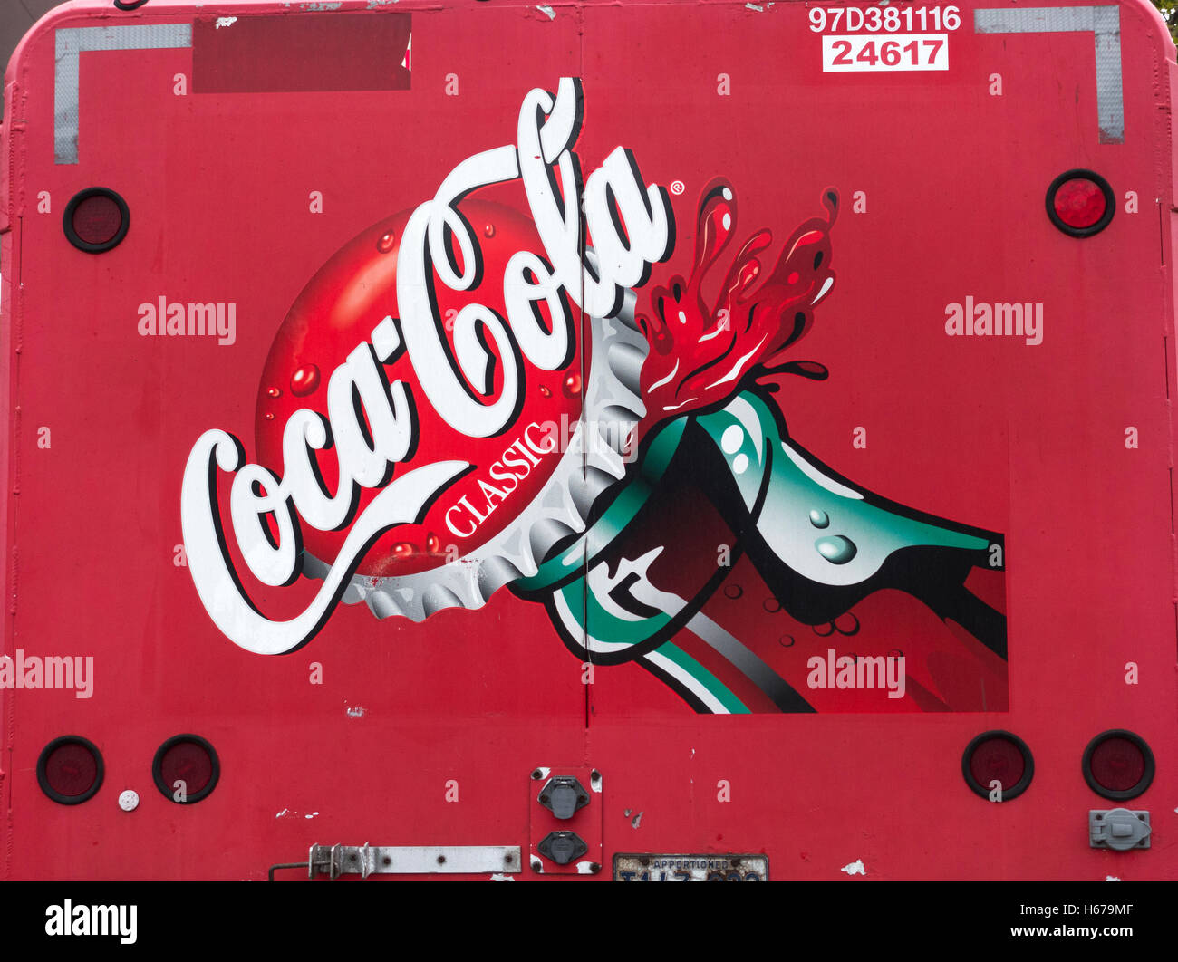 Vintage Coca-Cola-Werbung auf Rückseite Lieferwagen. St Paul Minnesota MN USA Stockfoto