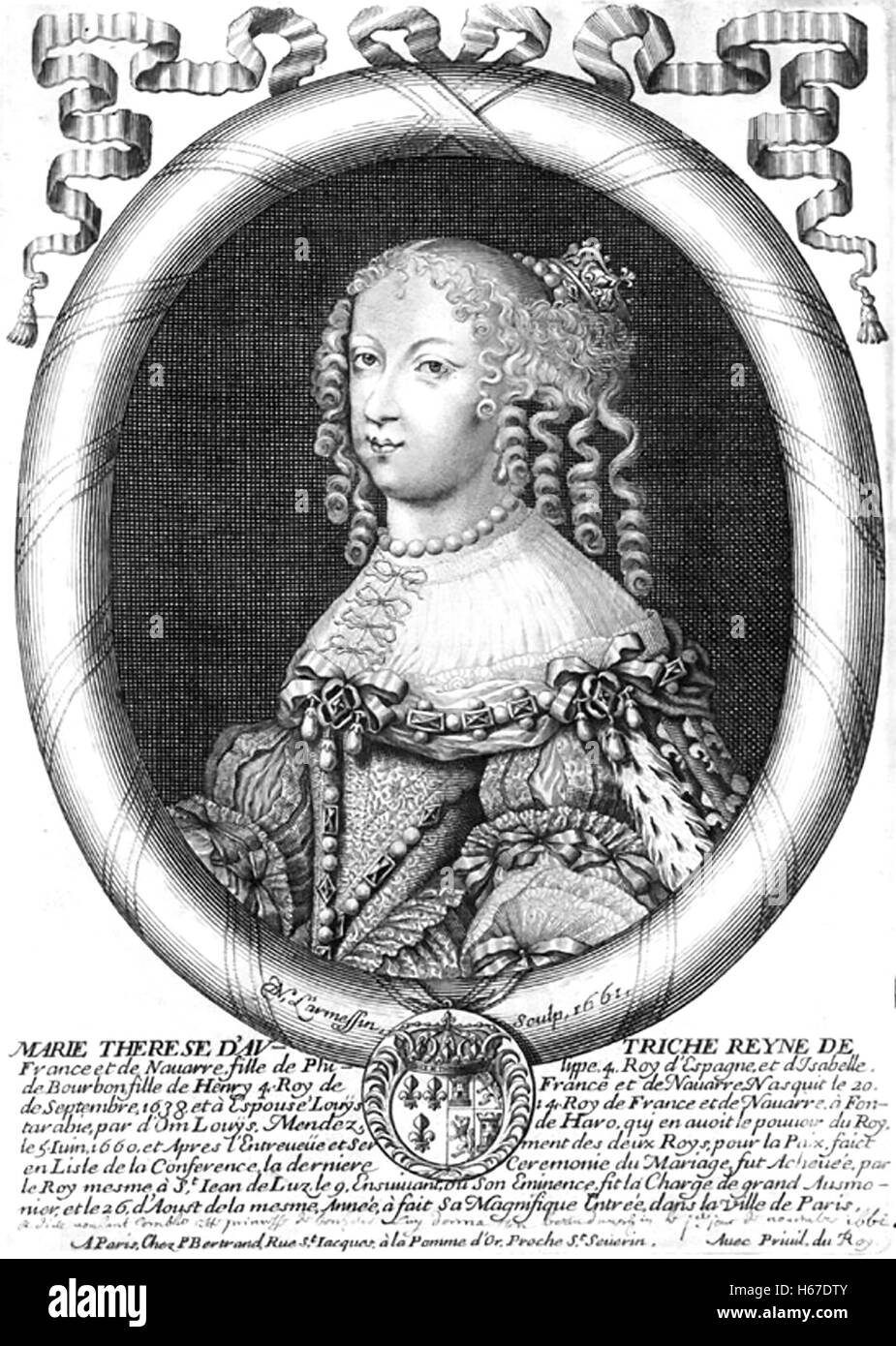 Königin MARIA THERESA (1638-1683) erste Ehefrau von Louis XIV von Frankreich Stockfoto