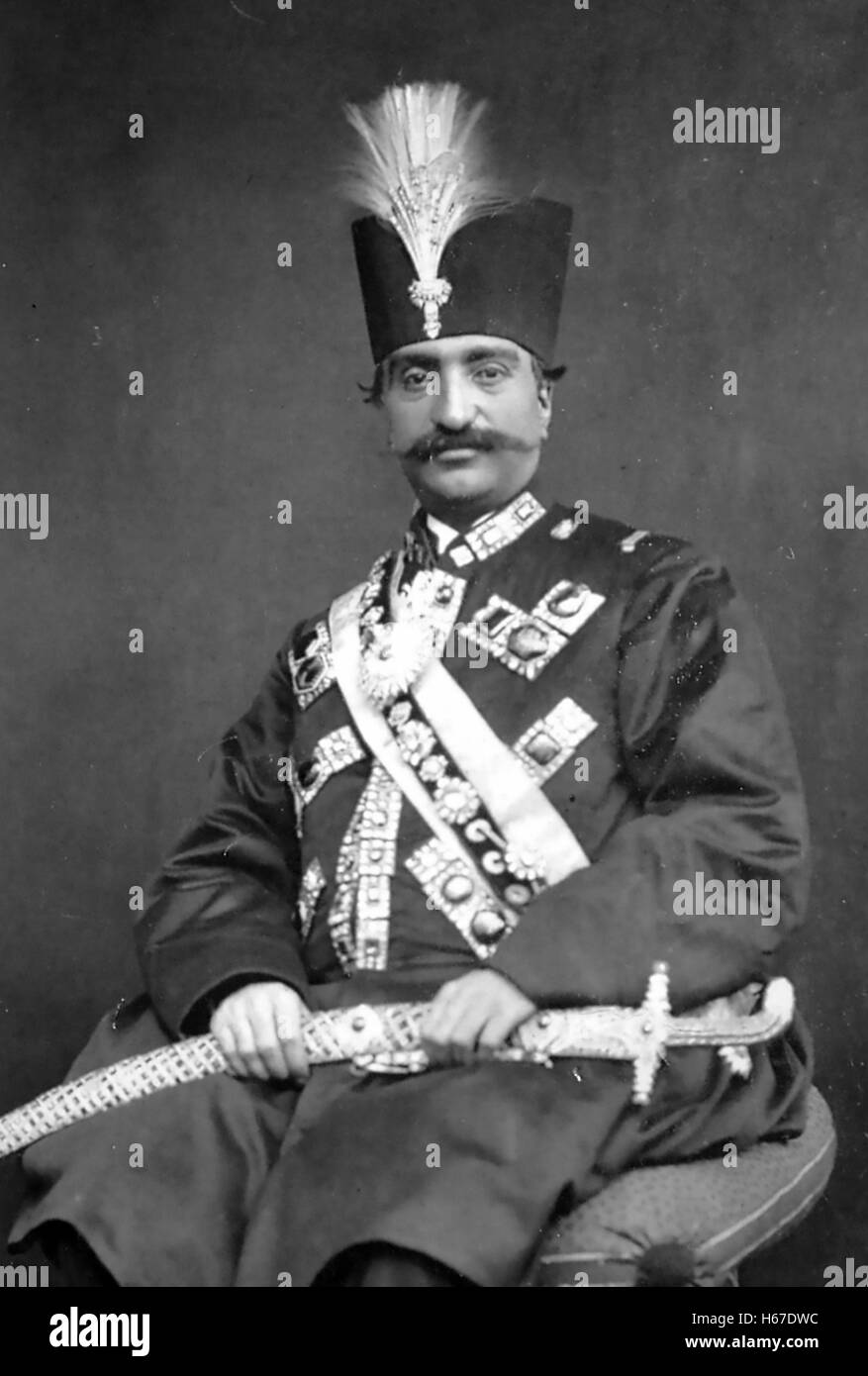 Schah NASER AL-DIN KADSCHAREN (1831-1896) Shan (König) von Persien Stockfoto