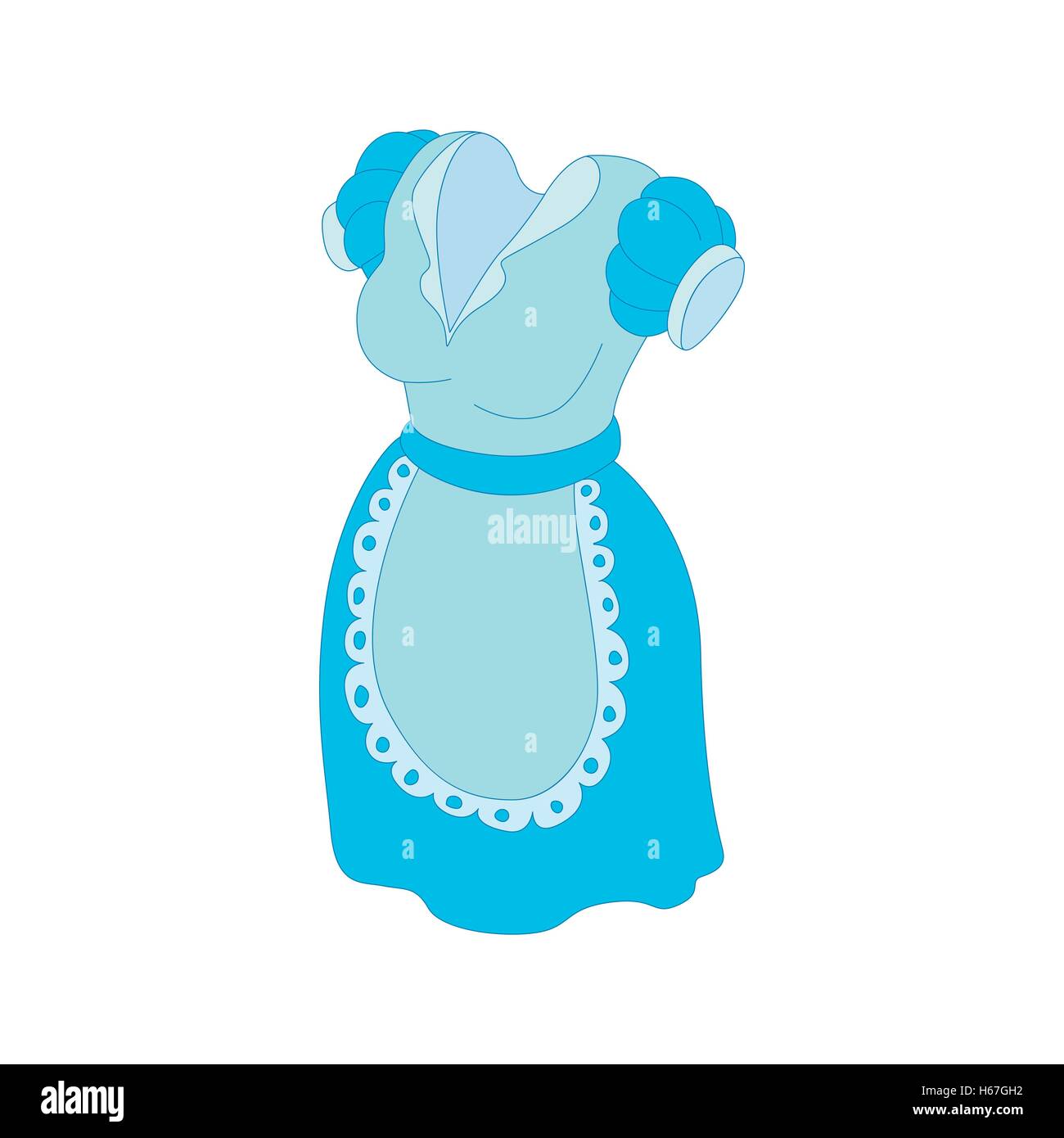 Blaues Kleid und weißer Schürze Symbol, Cartoon-Stil Stock-Vektorgrafik -  Alamy