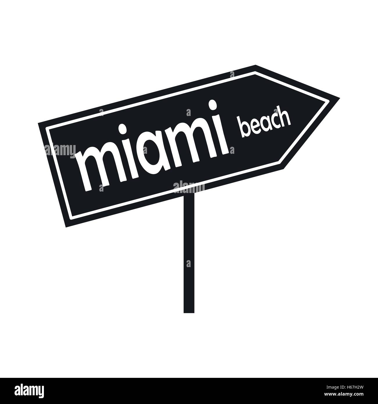 Miami Post Zeichen Pfeilsymbol, einfachen Stil Stock Vektor