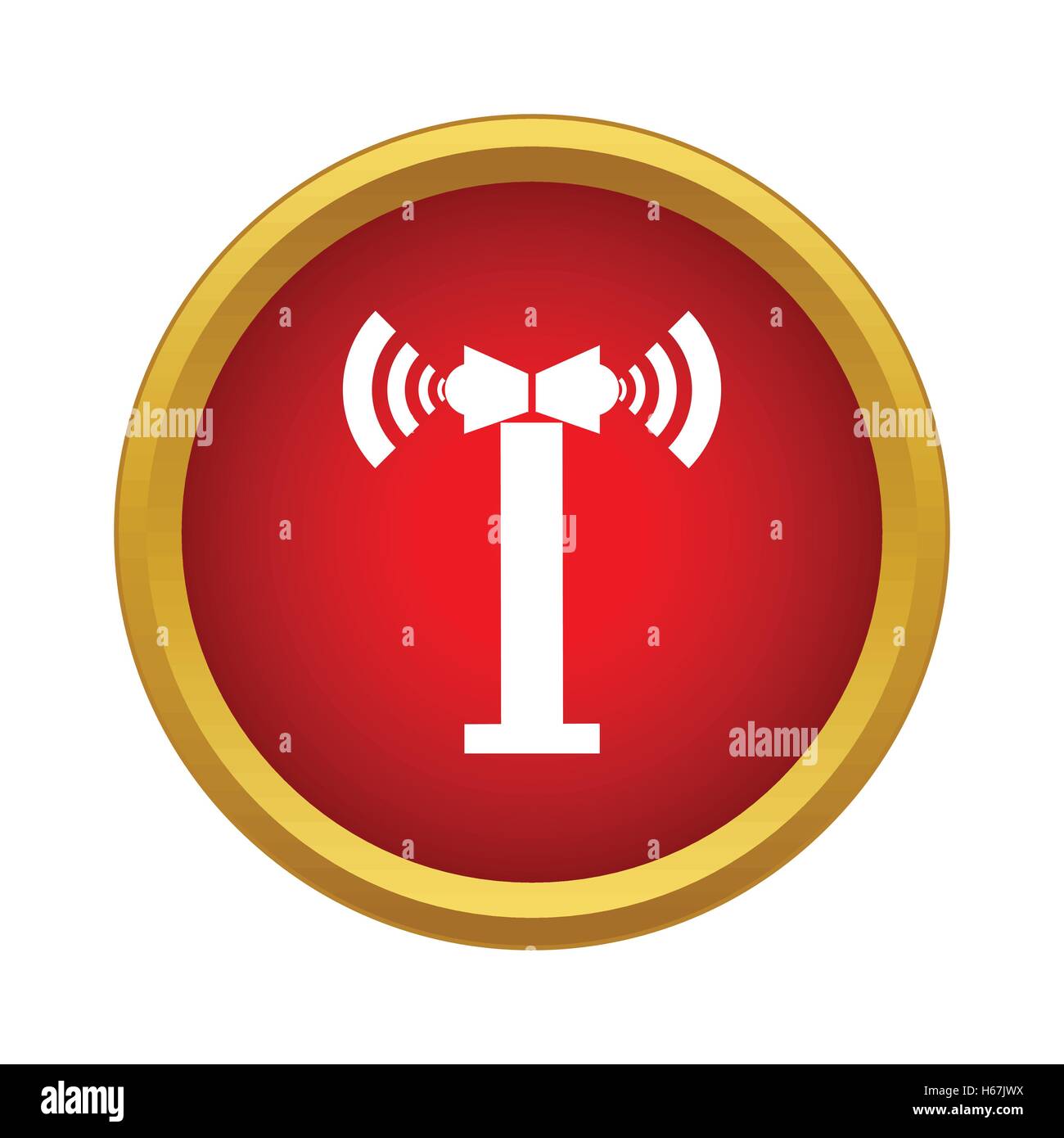 Zwei Lautsprecher auf ein Post-Symbol, einfachen Stil Stock Vektor