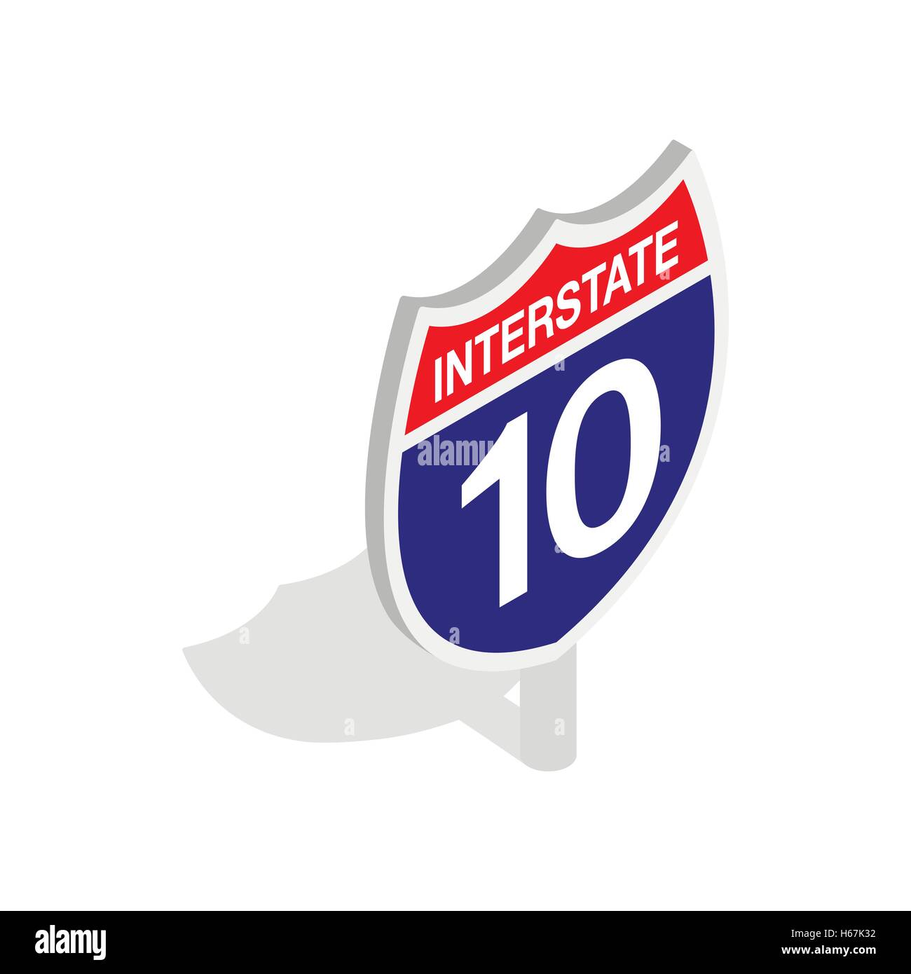 Interstate-Highway-Schild-Symbol, isometrischen 3d Stil Stock Vektor