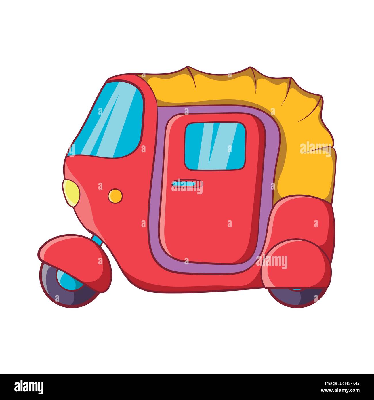 Auto-Rikscha-Symbol im Cartoon-Stil Stock Vektor