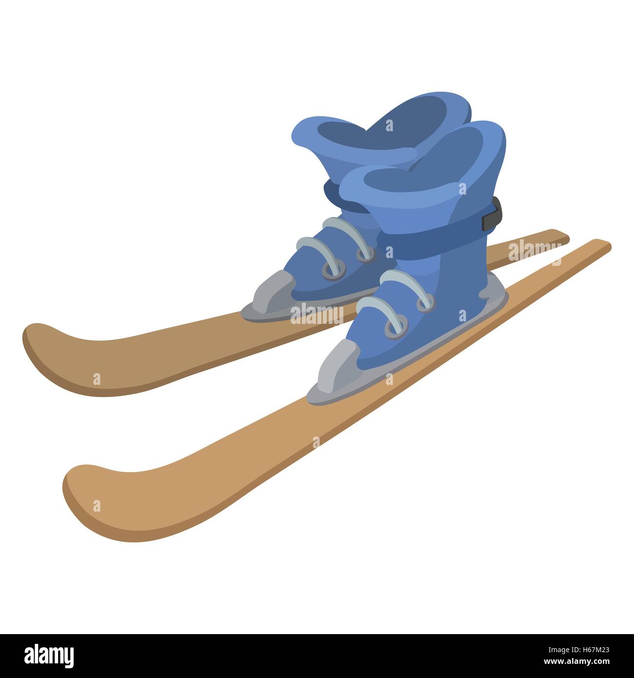 Skischuhe und Skier cartoon illustration Stock Vektor