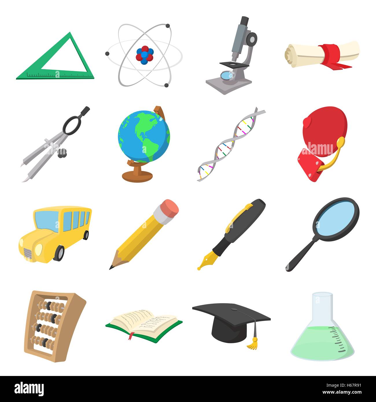 Bildung-Cartoon-Symbole Stock Vektor