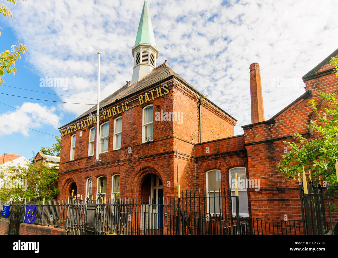 Templemore Bäder, Belfast, eine der drei öffentlichen Bäder in viktorianischen Zeiten für Menschen mit heißem Wasser waschen. Stockfoto