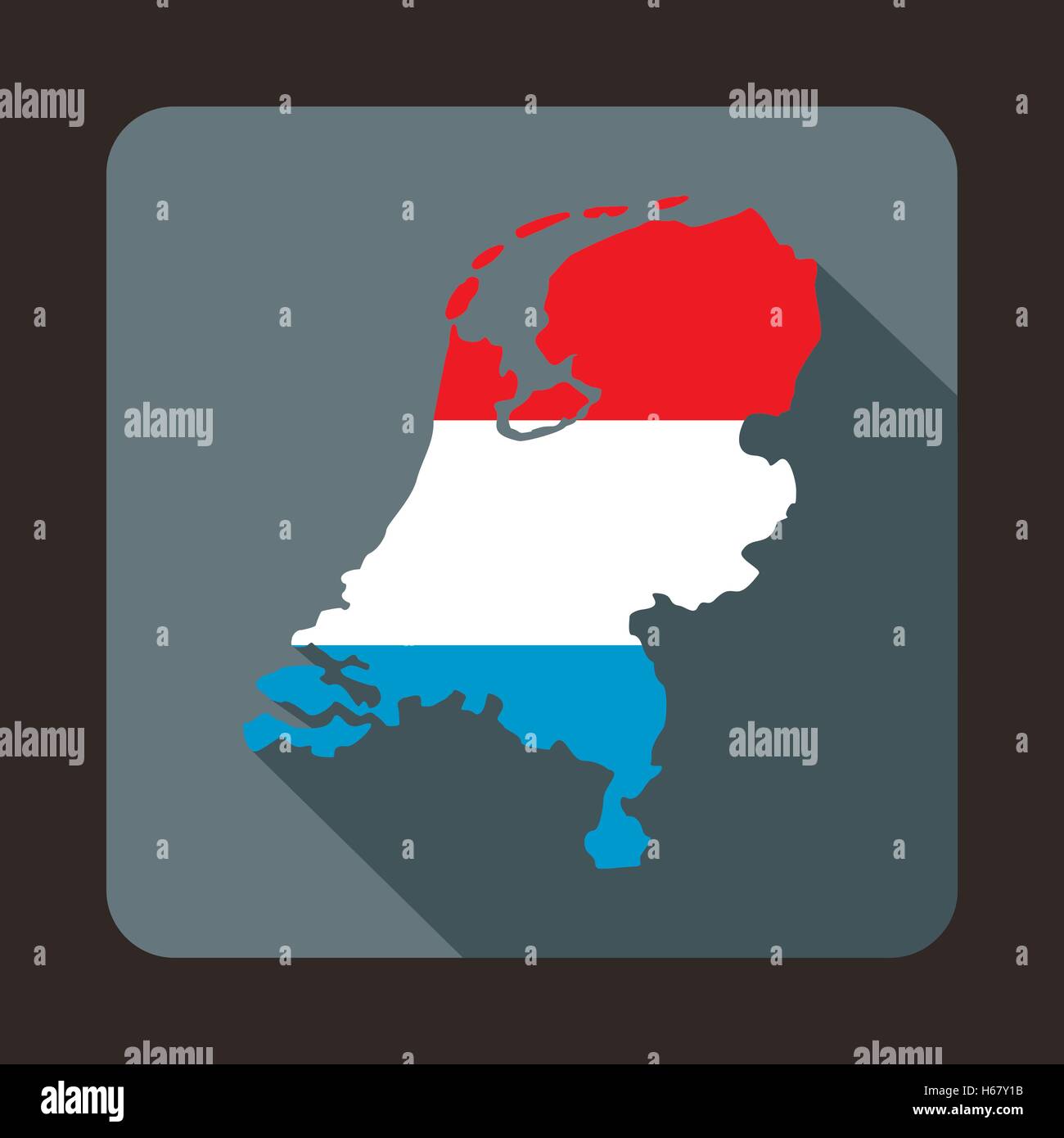Karte von Holland-Symbol, flachen Stil Stock Vektor