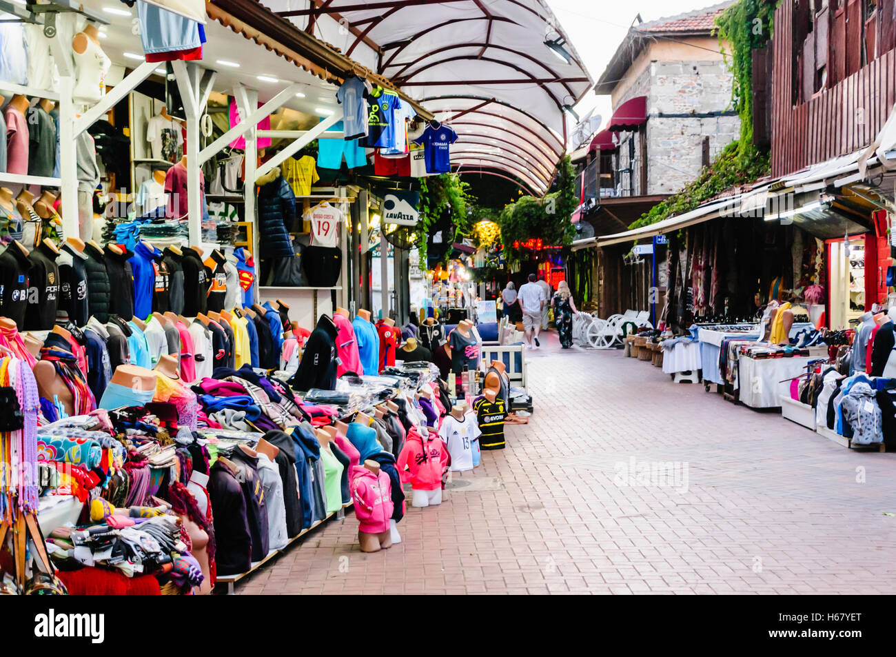 Geschäfte in Fethiye Markt, Türkei Stockfoto