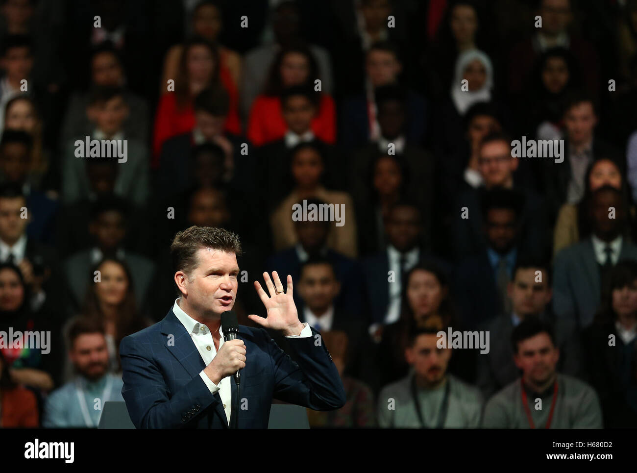 Matthew Barzun, Botschafter der Vereinigten Staaten, dem Vereinigten Königreich, in London zu sprechen. April 2016. Stockfoto