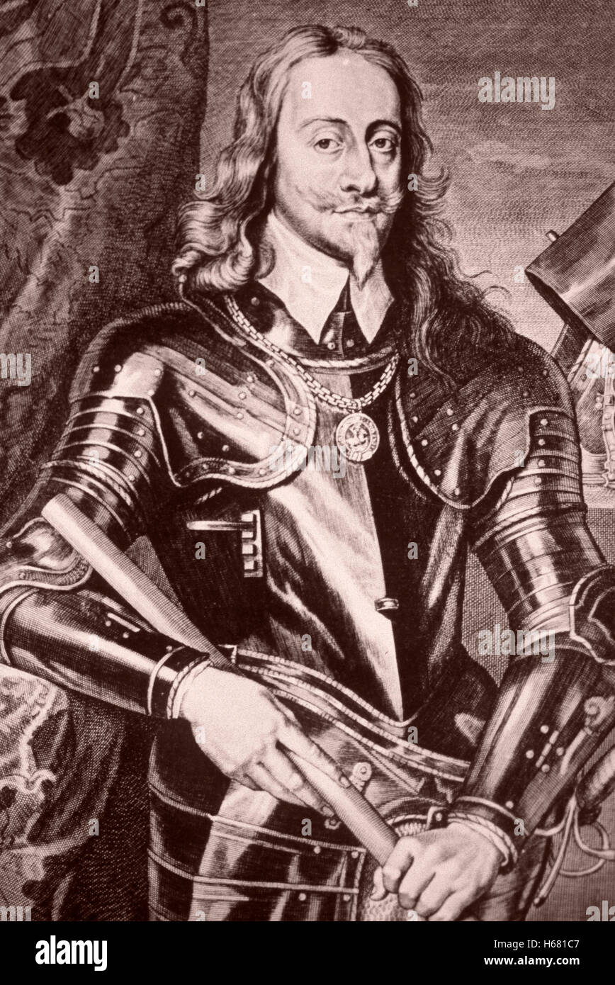 Charles i. von England Dunfermline, 19 Novembre 1600 – Londra, 30 Januar 1649) Stockfoto