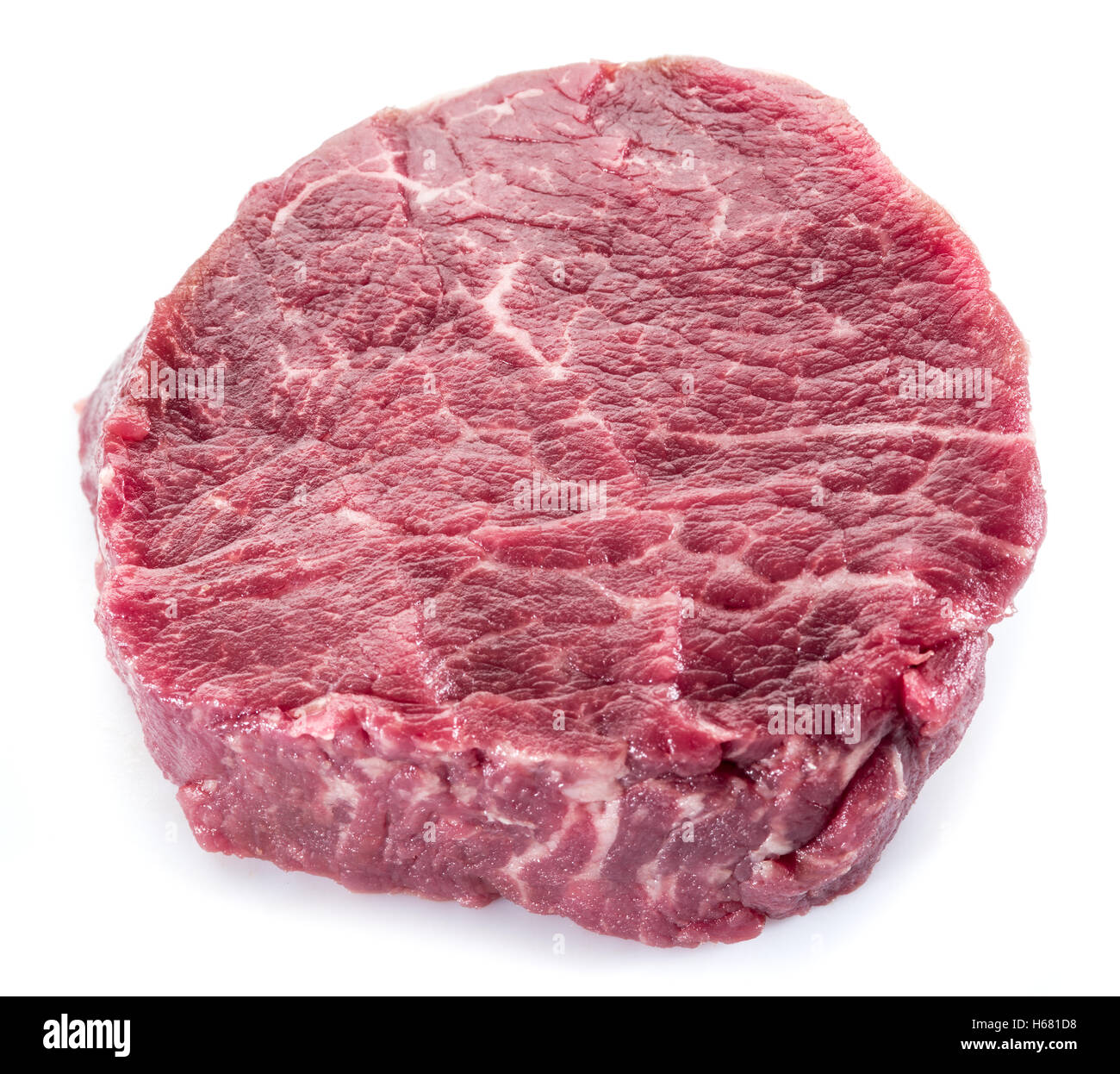 Stück Rinderfilet auf dem weißen Hintergrund isoliert. Stockfoto