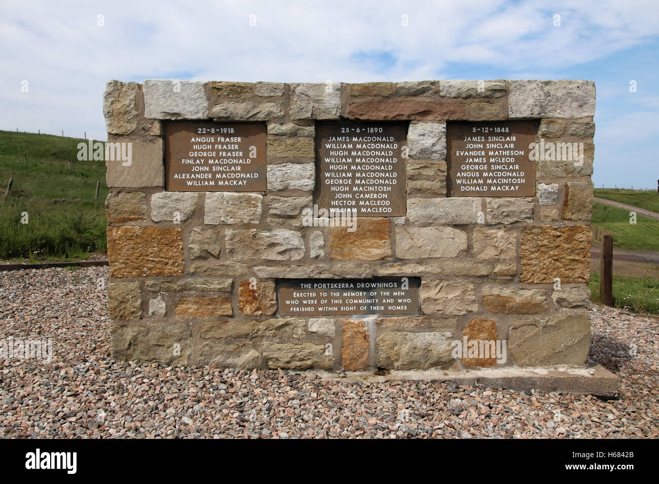 Die Portskerra ertrinken Denkmal, die Männer der Gemeinde, die ihr Leben auf See verloren. Stockfoto