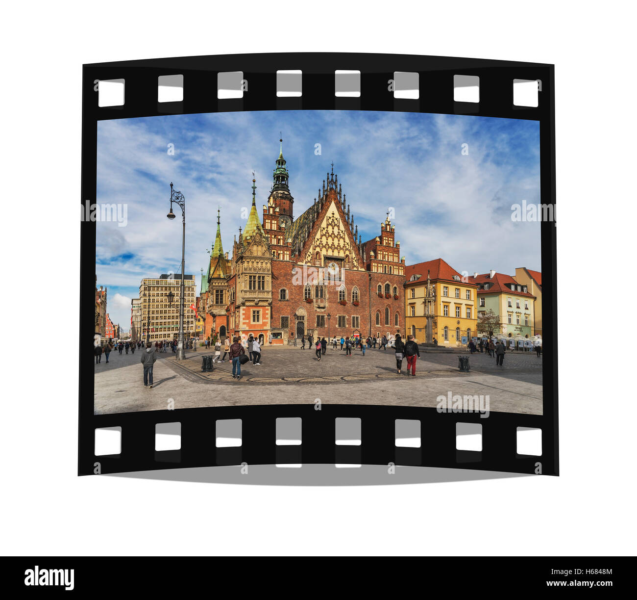 Das alte Rathaus von Breslau entstand im 13. Jahrhundert, Rynek, Wroclaw, Woiwodschaft Niederschlesien, Polen, Europa Stockfoto