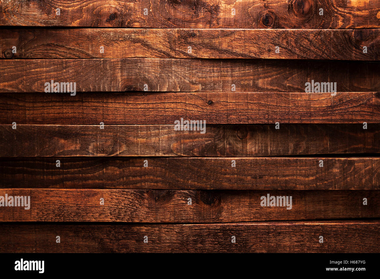 Dunkles Holz Textur. Alte hölzerne Planken Hintergrund braun. Stockfoto