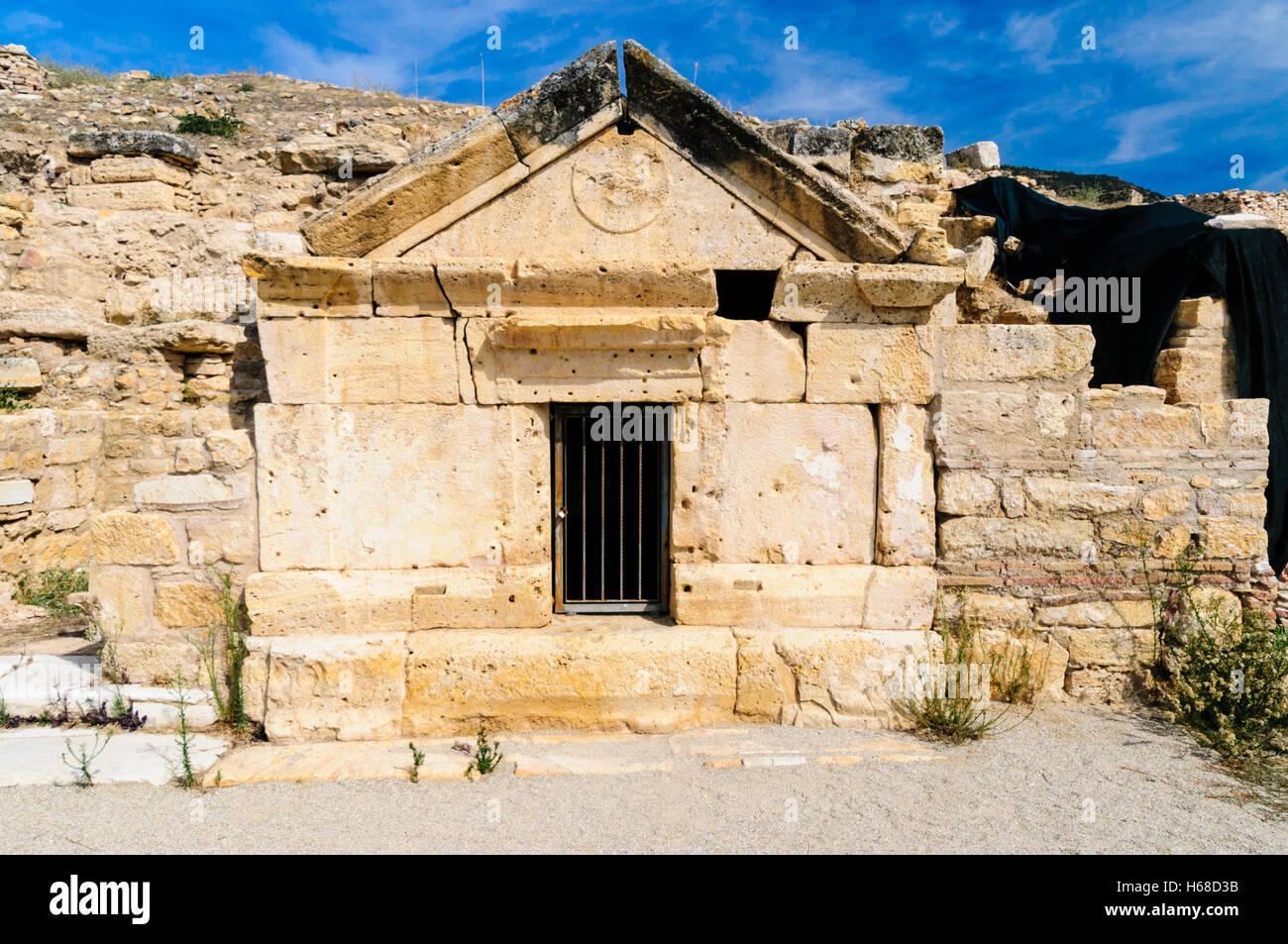 Saint Philip Grabstätte (80AD) in Hieropolis, Pamakkule, Türkei Stockfoto