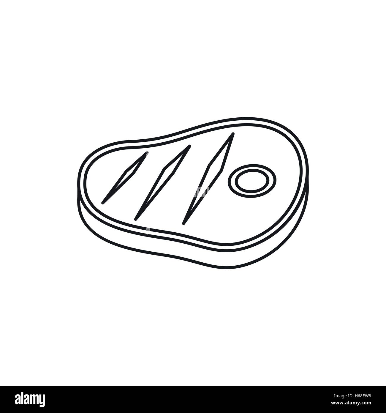 Fleisch Steak Symbol, Umriss-Stil Stock Vektor
