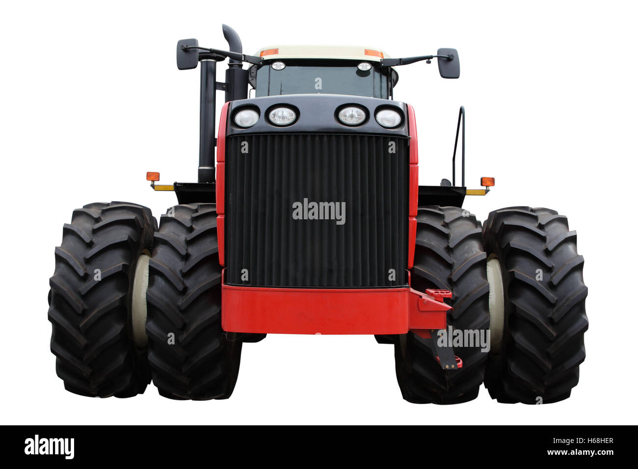 Roter Traktor isoliert auf weißem Hintergrund Stockfoto