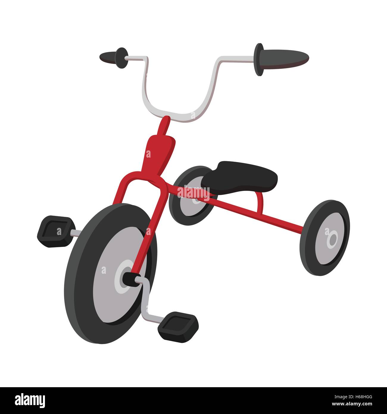 Kinder rot Dreirad Cartoon Ikone Stock Vektor