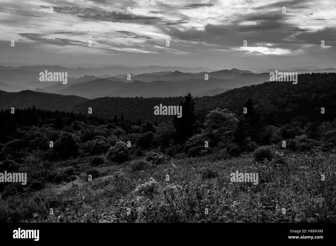 Schwarz / weiß-Berglandschaft Stockfoto