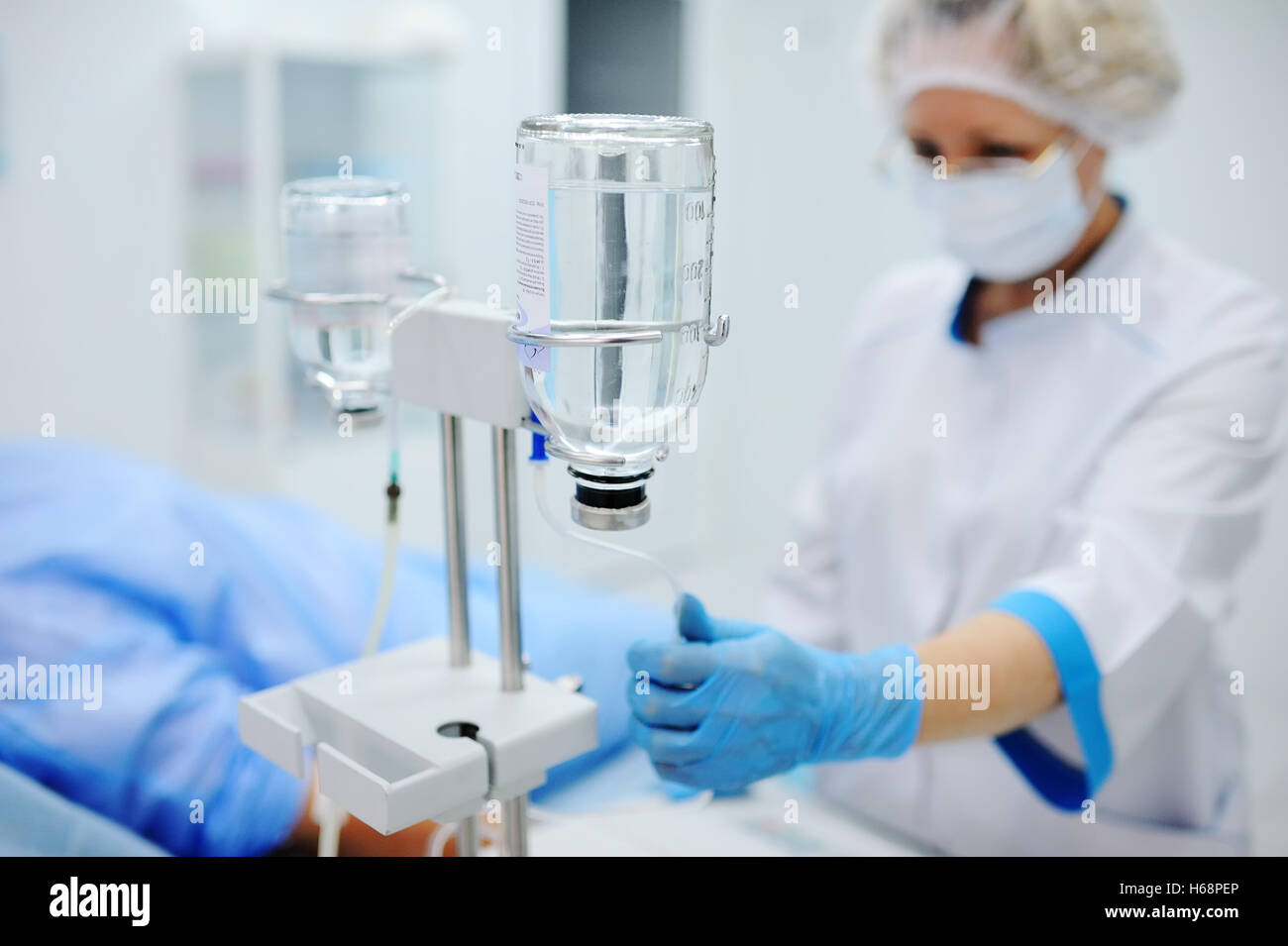Vorbereitung Patient Arzt für Chirurgie Stockfoto