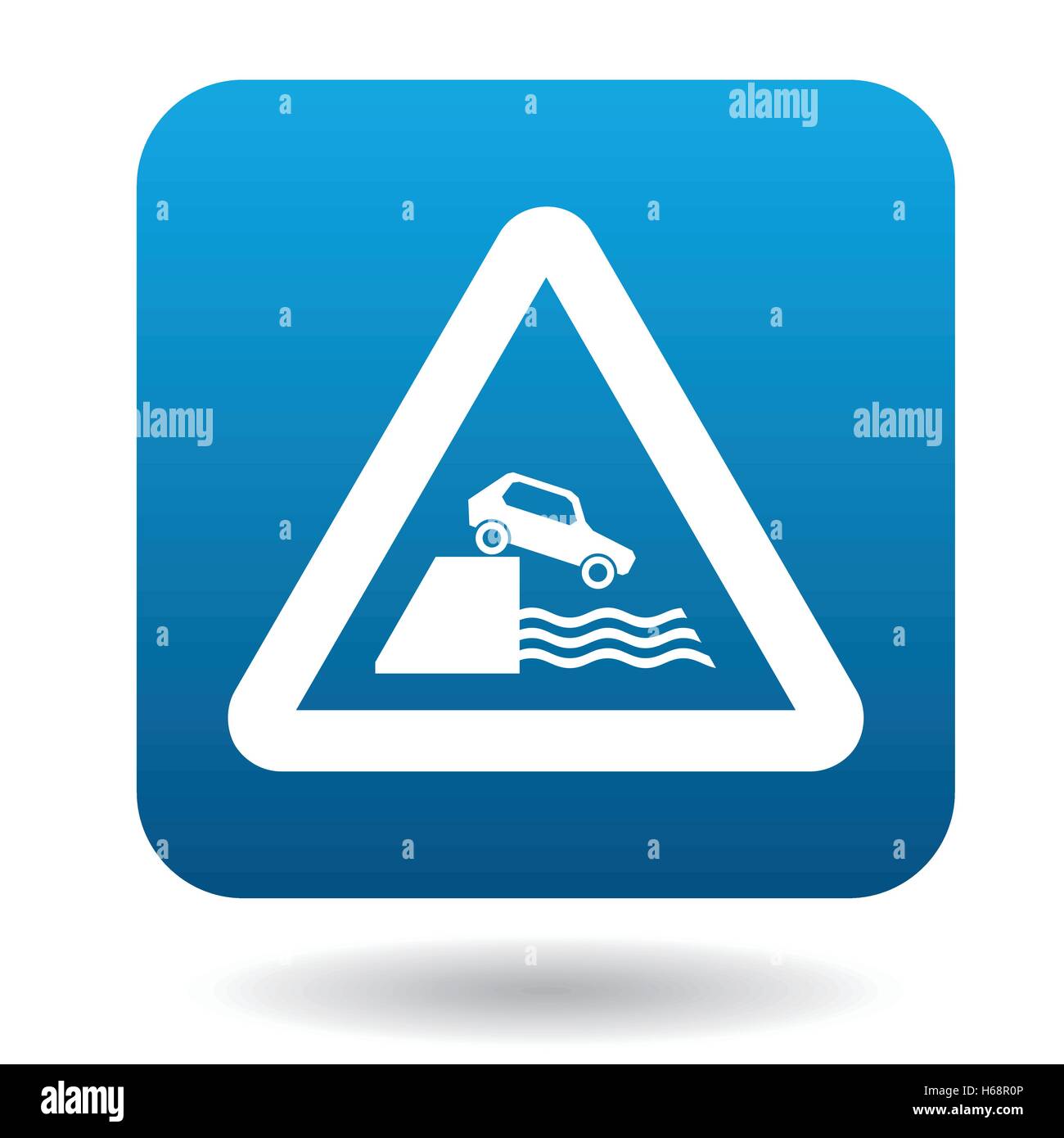 Zeichen vor der Klippe Symbol, einfachen Stil Stock Vektor