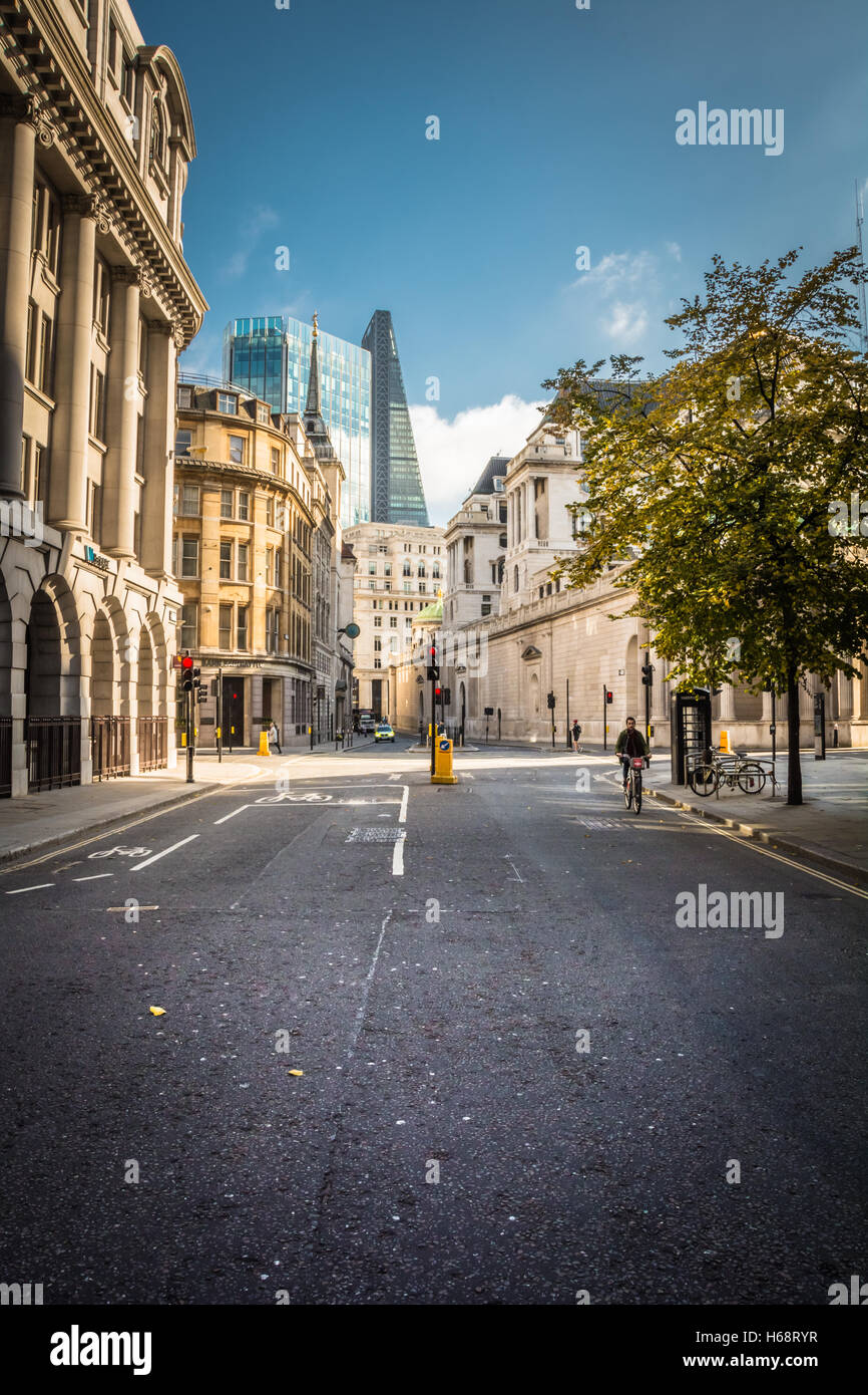 Ein Blick auf die Cheesegrater von Gresham Street außerhalb der Bank of England, UK Stockfoto