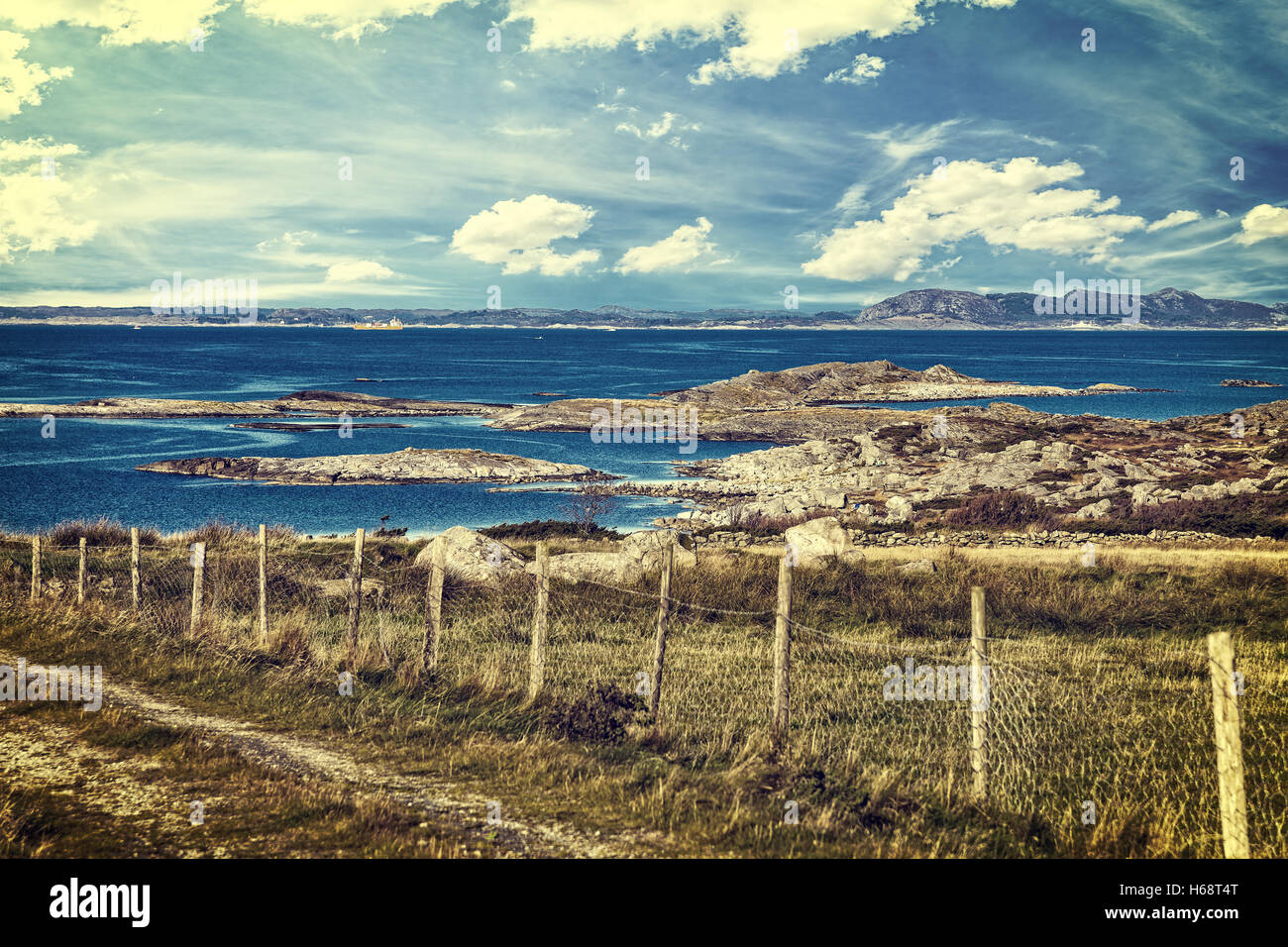 Norwegen-Landschaft getönten Instagram Stil Grunge. Stockfoto