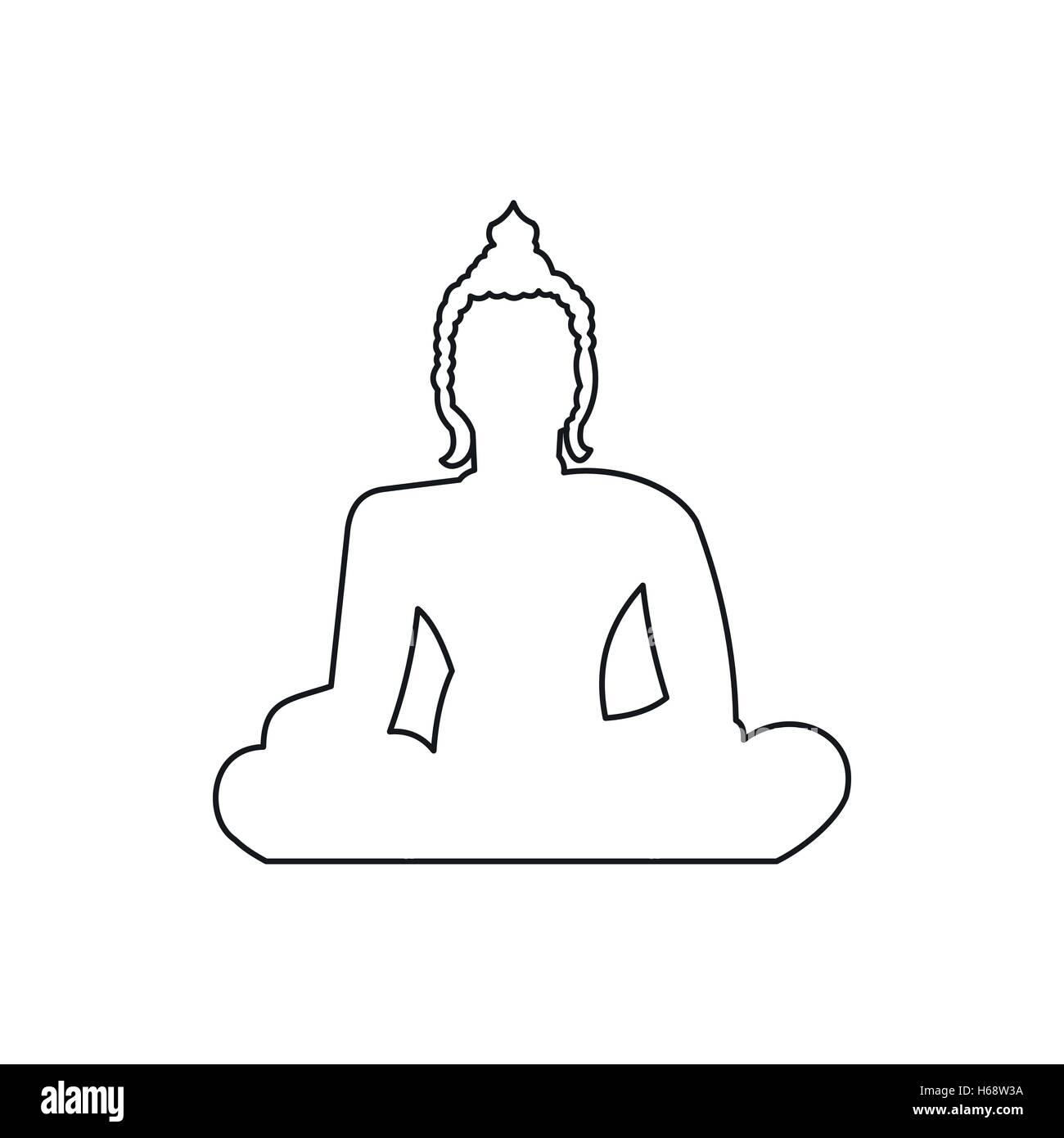 Statue von Buddha sitzt im Lotus-Pose-Symbol Stock Vektor