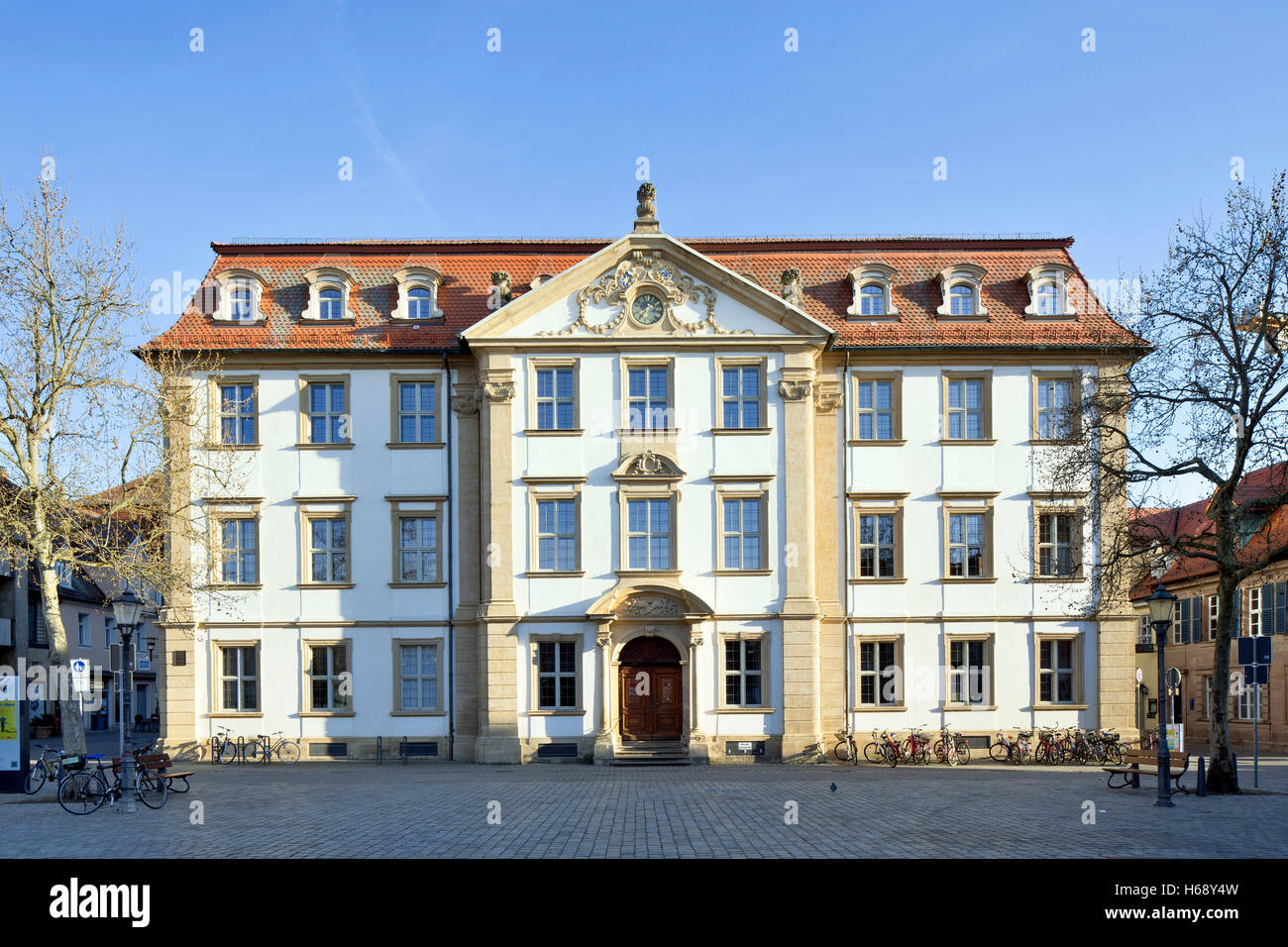 Kunstpalais, Arthouse und Public Library, ehemalige Stutterheimsches Palais, Marktplatz, Erlangen, Middle Franconia, Bayern Stockfoto
