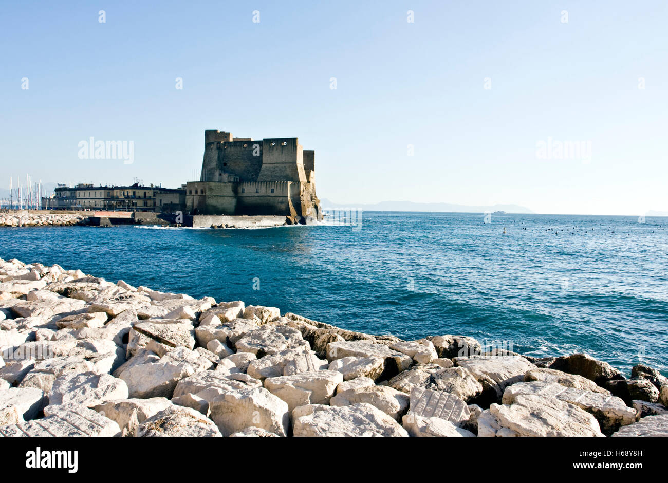 Castel Dell Ovo, Ei Burg, Mergellina, Neapel, Kampanien, Italien, Europa Stockfoto