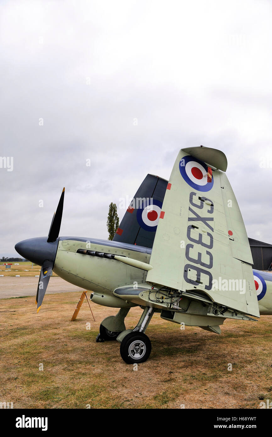 Supermarine Seafire F.XVII SX336 bei North Weald Airfield, Essex, England, United Kingdom, Europe Stockfoto